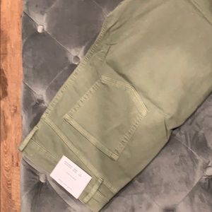 LOFT high waist skinny crop in Olive